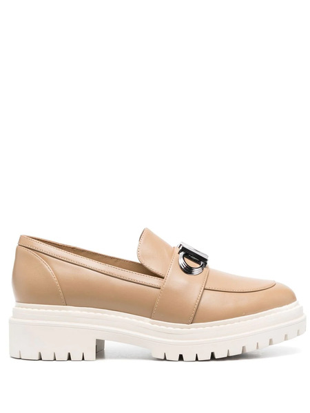  Michael Michael Kors Parker Logo-plaque Leather Loafers - Brown 