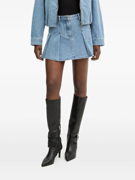  Michael Michael Kors Pleated Mini Denim Skirt - Blue 