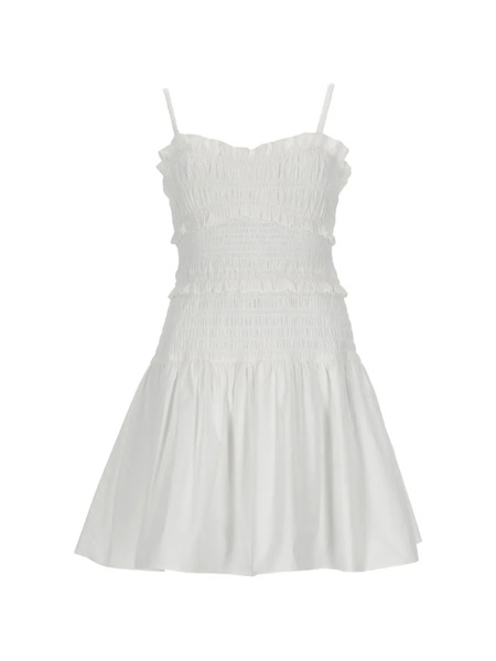  Michael Michael Kors Ruffled Smocked Mini Dress - White 