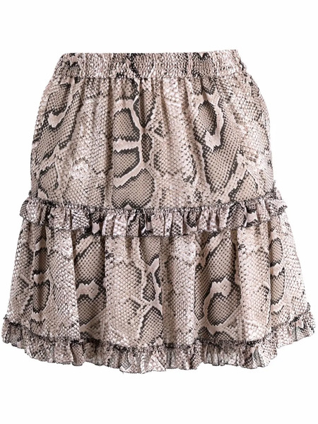  Michael Michael Kors Snakeskin-print Mini Skirt - Neutrals 