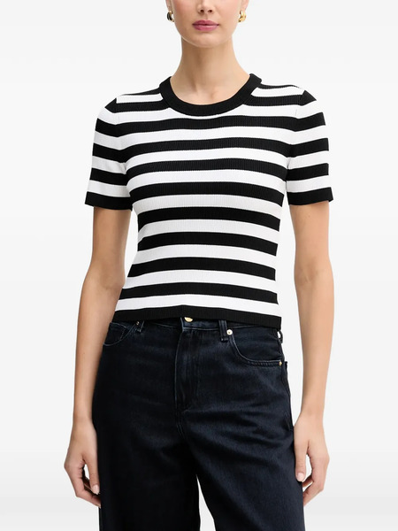  Michael Michael Kors Striped Crew-neck T-shirt - Black 