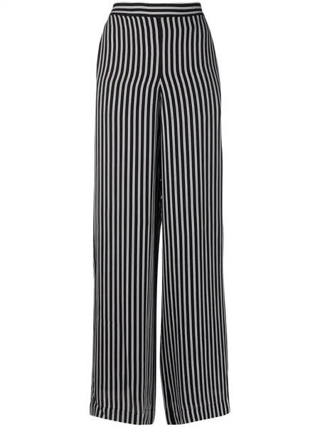  Michael Michael Kors Striped Wide-leg Trousers - Black 