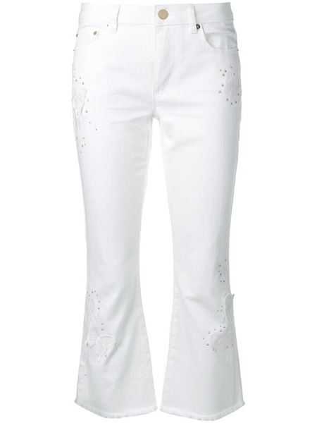  Michael Michael Kors Studded Kick Flare Jeans - White 