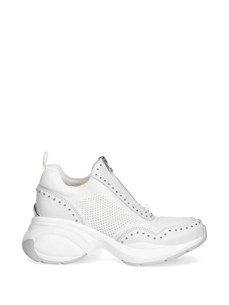  Michael Michael Kors Zuma Studded Zip Sneakers - White 