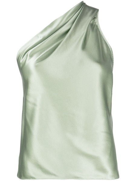  Michelle Mason Asymmetric Halterneck Silk Top - Green 