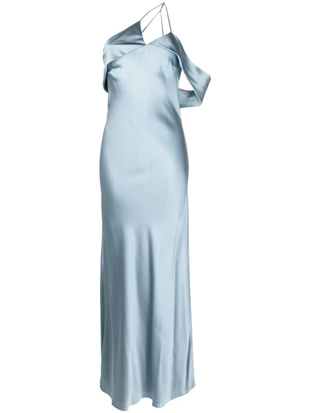  Michelle Mason Bias-cut One-shoulder Gown - Grey 