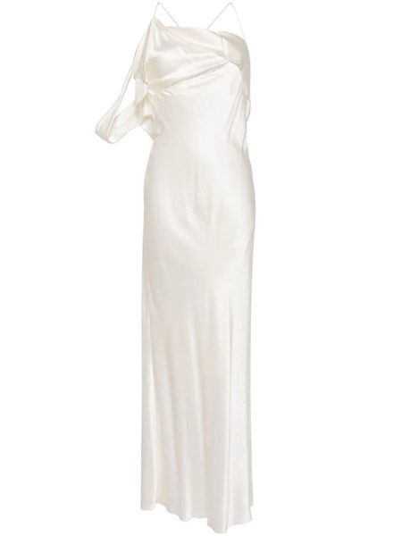  Michelle Mason Crisscross-back Silk Dress - White 