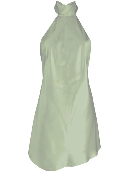  Michelle Mason Halterneck Silk Minidress - Green 