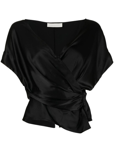  Michelle Mason Open-neck Top - Black 