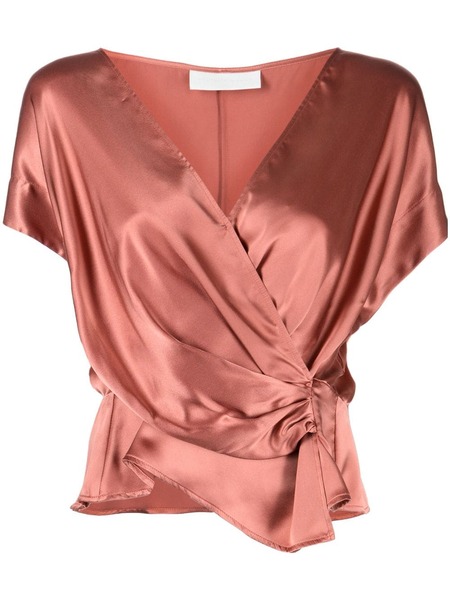  Michelle Mason Open-neck Top - Brown 