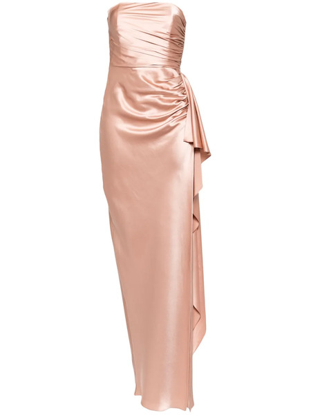  Michelle Mason Strapless Gathered Silk Gown - Pink 