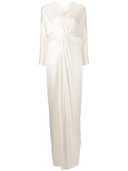  Michelle Mason Twist-detail Silk Gown - Neutrals 