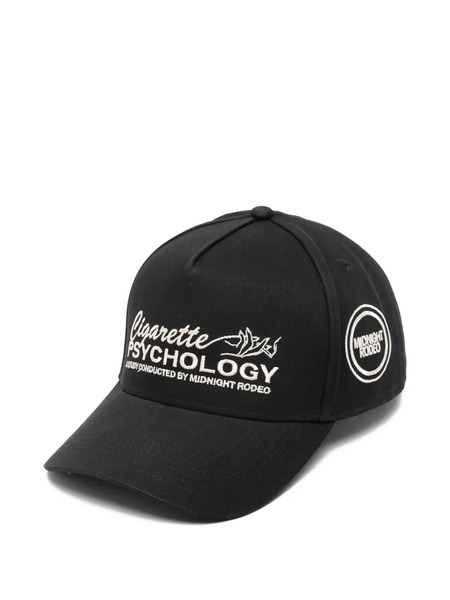  Midnight Rodeo Cigarette Psychology Embroidered Cap - Black 