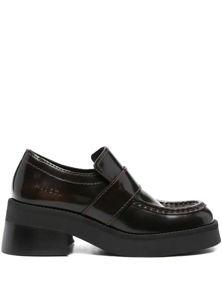  Miista Lib Leather Platform Loafers - Brown 