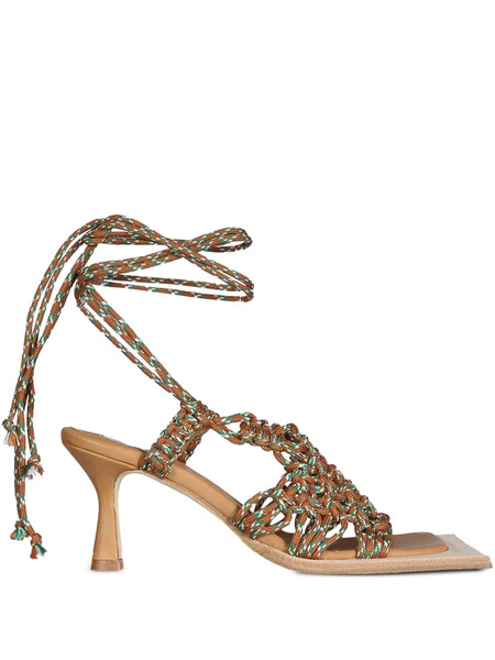  Miista 35mm Self-tie Heeled Sandals - Brown 