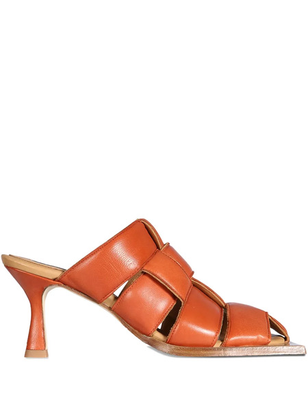  Miista 80mm Woven Heeled Mules - Brown 