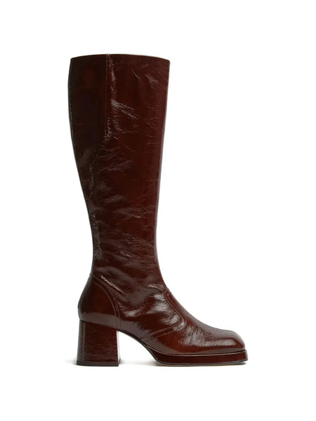  Miista Round-toe Zip-fastening Boots - Brown 