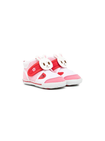  Miki House Bunny Embellished Touch-strap Sneakers - Pink 