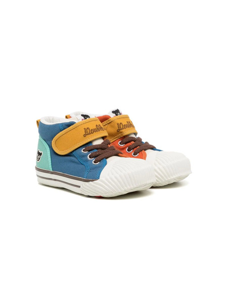  Miki House Colour-block Touch-strap Sneakers - Blue 