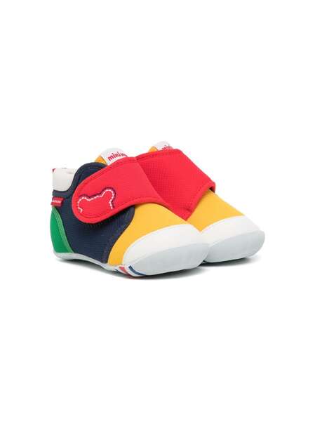  Miki House Colour-block Touch-strap Sneakers - Yellow 