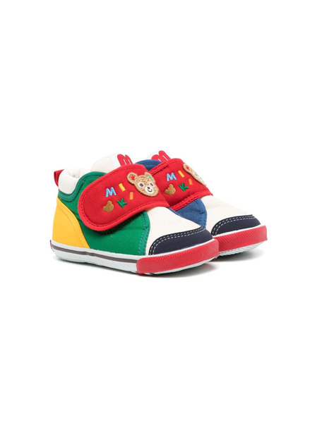  Miki House Embroiderd-logo Touch-strap Sneakers - Blue 