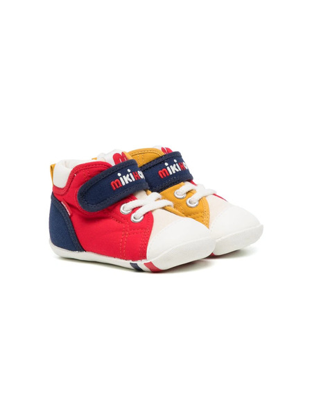  Miki House Logo-embroidered Touch-strap Sneakers - Blue 