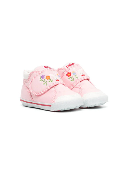  Miki House Rabbit Embroidery Sneakers - Pink 