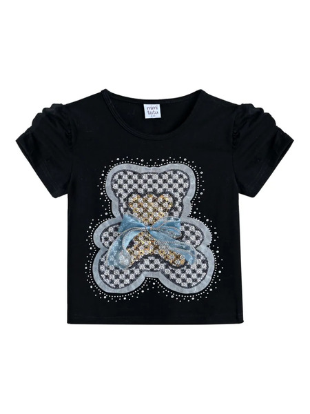  Mimi Tutu Bear-appliqué T-shirt - Black 
