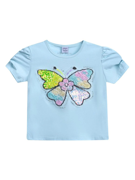  Mimi Tutu Butterfly-appliqué T-shirt - Blue 