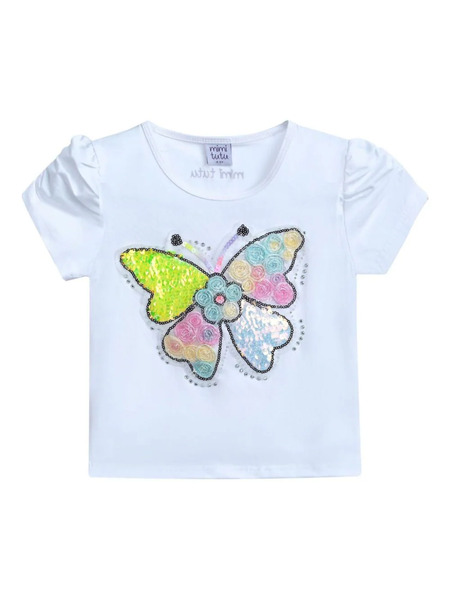  Mimi Tutu Butterfly-appliqué T-shirt - White 