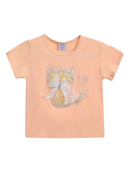  Mimi Tutu Cat-appliqué T-shirt - Pink 
