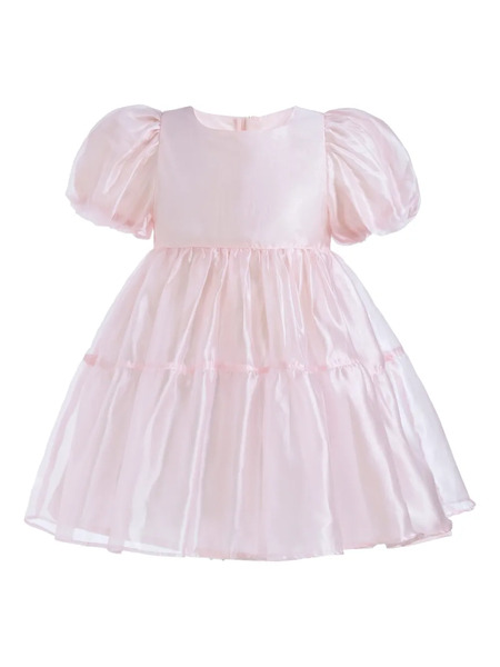  Mimi Tutu Elianna Puff-sleeve Tiered Dress - Pink 