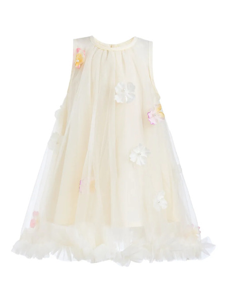  Mimi Tutu Floral-embellished Tulle Dress - Neutrals 