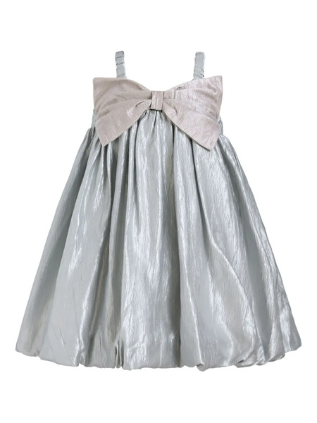  Mimi Tutu Satin Pleated Dress - Silver 