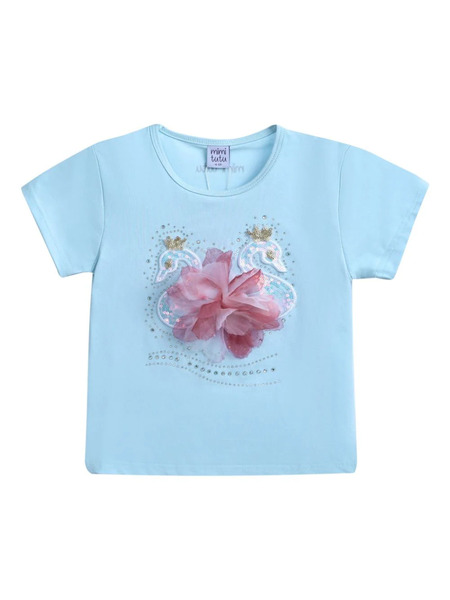  Mimi Tutu Swan-appliqué T-shirt - Blue 