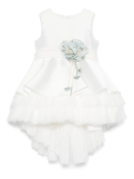  Mimilù Floral-appliqué Dress - White 