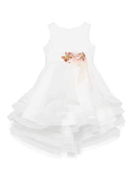  Mimilù Floral-appliqué Dress - White 