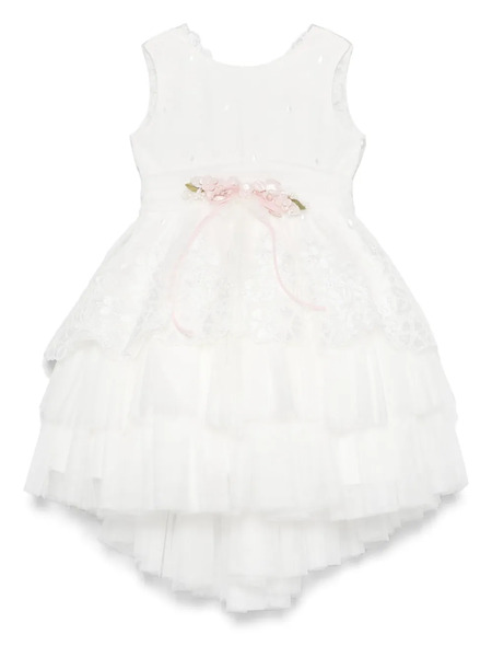  Mimilù Floral-appliqué Dress - White 