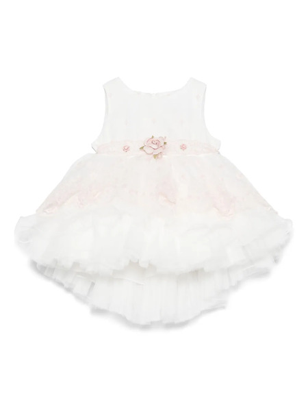  Mimilù Floral-appliqué Dress - White 