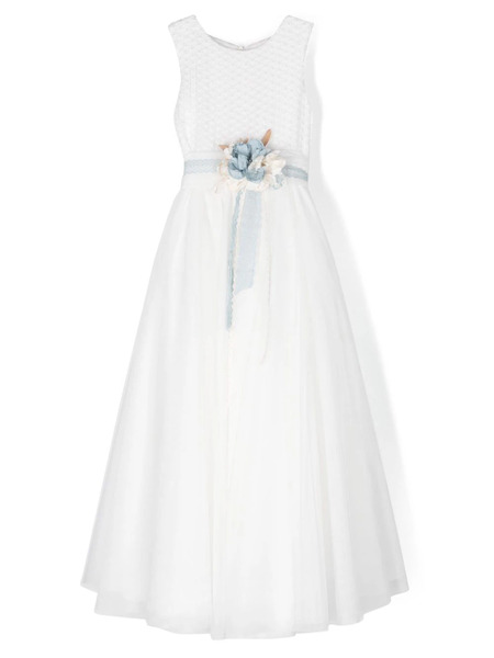  Mimilù Floral-appliqué Maxi Dress - White 