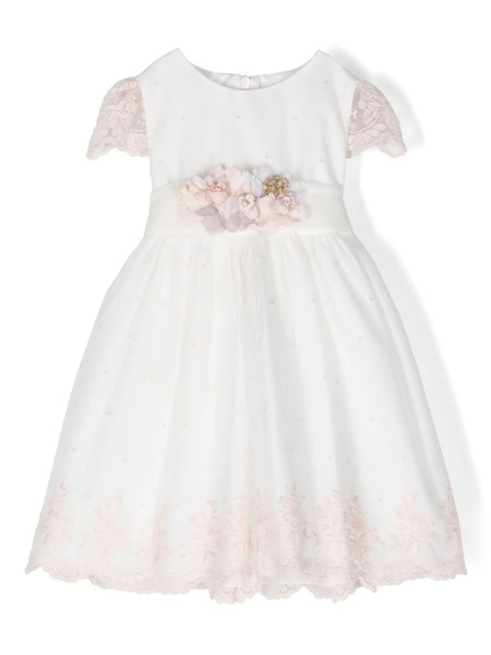  Mimilù Floral-embroidered Point D'esprit Tiered Dress - White 