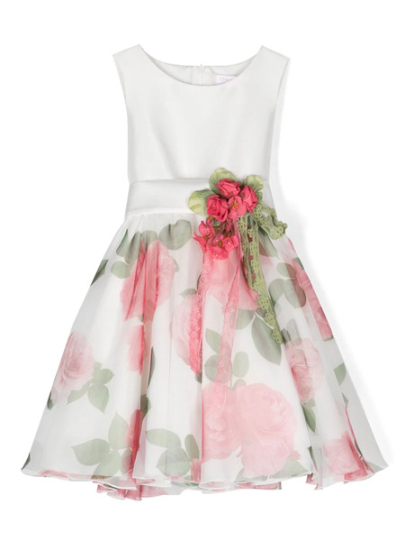  Mimilù Floral-print Flared Dress - White 