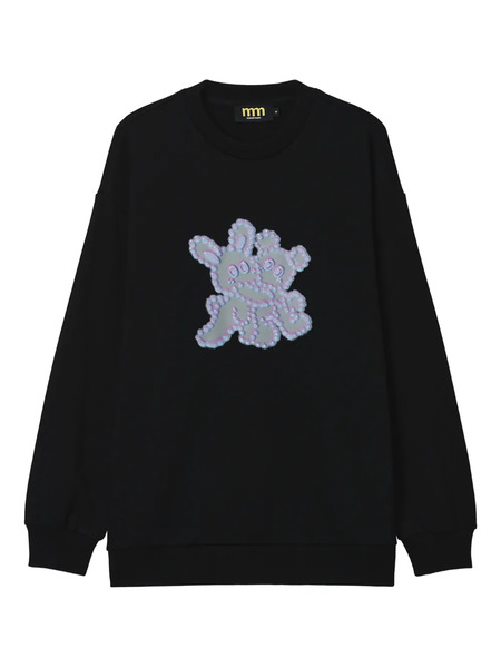  Mini Cream Appliqué Sweatshirt - Black 