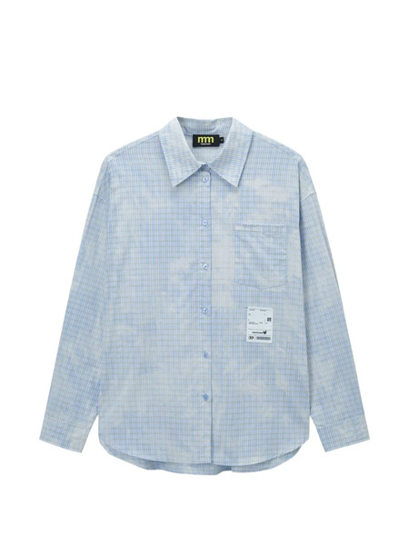 Mini Cream Checkered Shirt - Blue 
