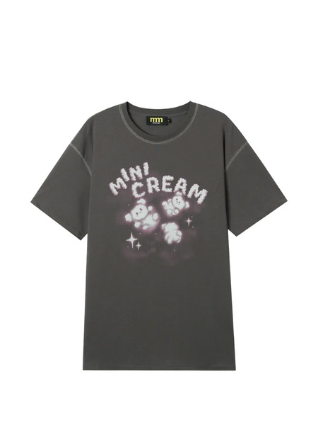  Mini Cream Cloud-print T-shirt - Grey 