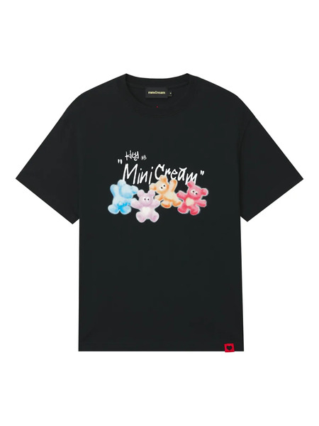  Mini Cream Cotton T-shirt - Black 