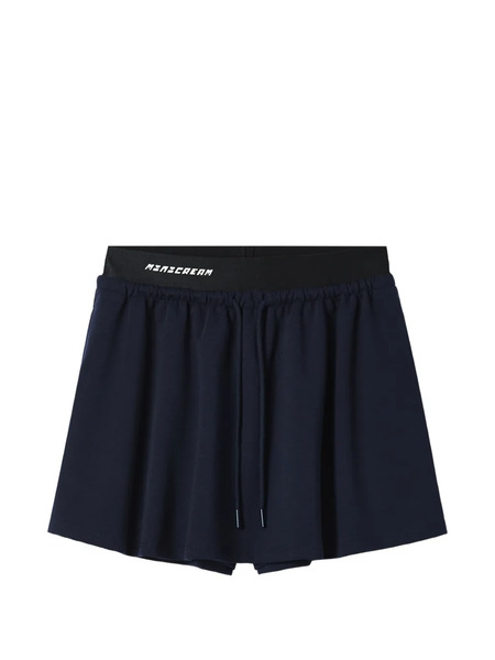  Mini Cream Drawstring Skirt - Blue 