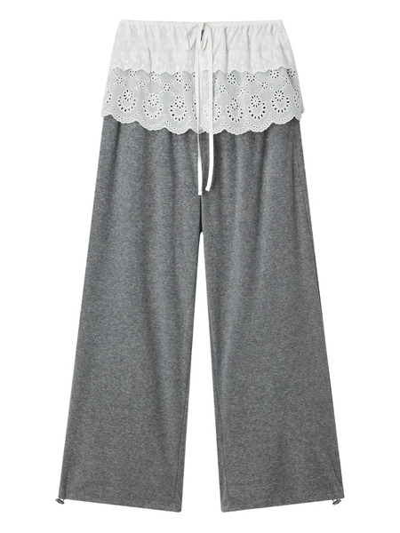  Mini Cream Drawstring Trousers - Grey 
