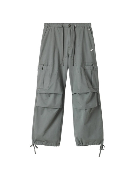  Mini Cream Drawstring-waist Cargo Trousers - Green 