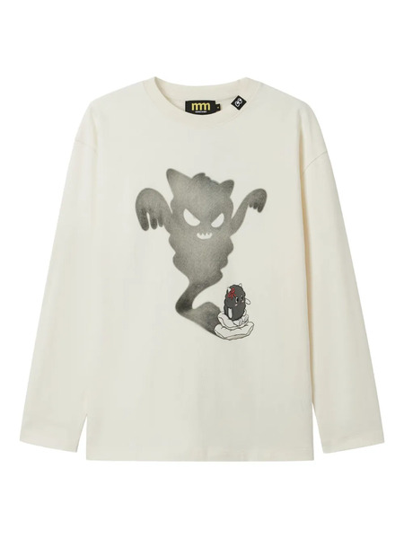  Mini Cream Graphic-print Long-sleeve T-shirt - Neutrals 
